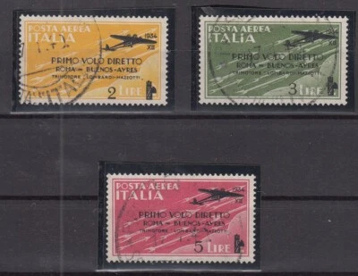 IA25376/ ITALY - AIRMAIL – SASSONE # A56 / A58 USED – CV 750 $ - Image 1 of 2