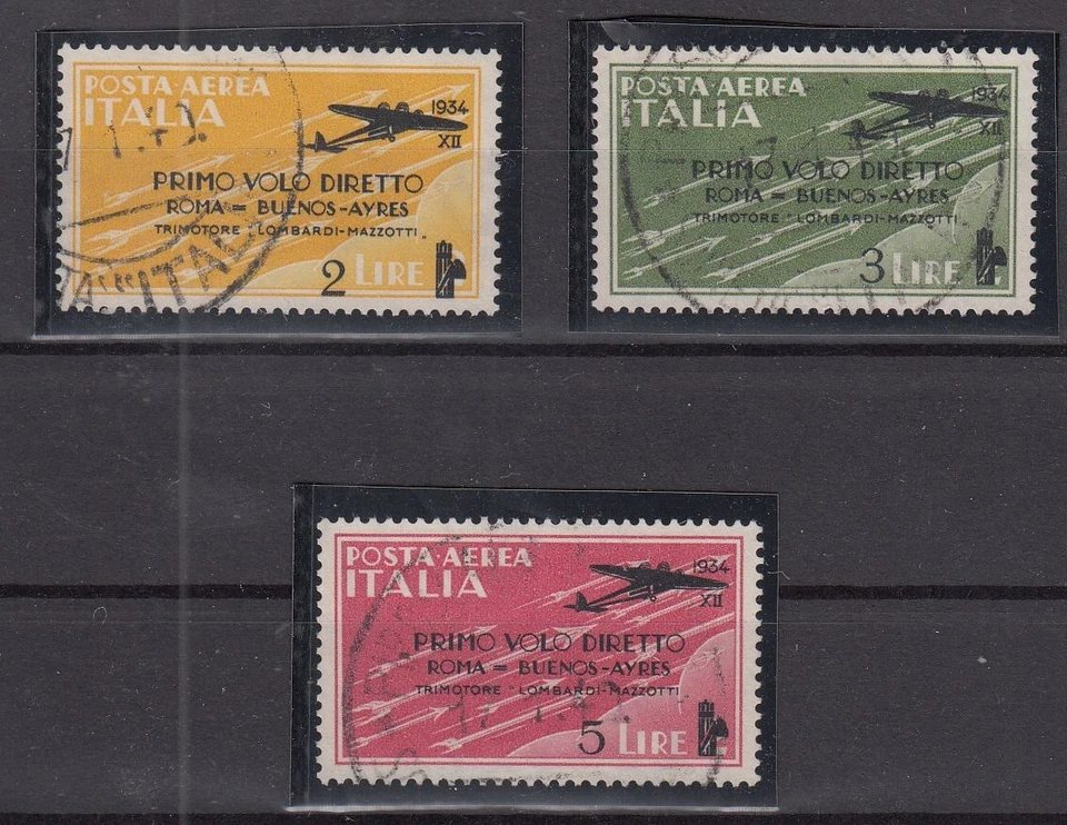 IA25376/ ITALY - AIRMAIL – SASSONE # A56 / A58 USED – CV 750 $ - Image 1 of 2