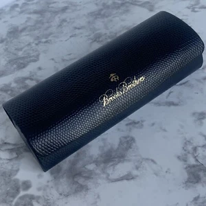 Brooks Brothers Hard Shell Eye Glass Case, SnakeskinTexture Navy Blue /Gold Logo - Picture 1 of 8