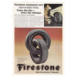 1969 Firestone: Sup-R-Belt-Tire Vintage Print Ad - Picture 1 of 1