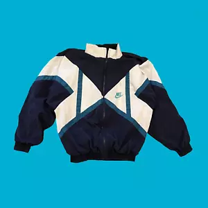 Chaqueta cortavientos vintage Nike cremallera completa multicolor bloque de color para hombre pequeña - Imagen 1 de 4