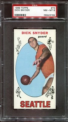 1969   Topps   Basketball    # 73   Dick Snyder   (NM-MT)   PSA 8 - Image 1 of 2
