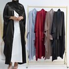 4 Colors Bat Sleeve Cardigan Dress Turkey Caftan Muslim Dubai Party Abaya Gown