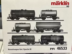 MARKLIN HO 46533 SET 6 CARRI CISTERNA EVA DB INVECCHIATI , NUOVO CON SCATOLA - Bild 1 von 4
