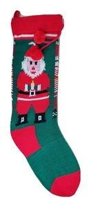 Medias Feliz Navidad 21” Rojo Tejido Navidad Navidad Manto Decoración 4.5” con Santa  - Imagen 1 de 8