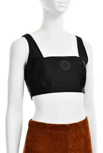 VERSACE JEANS COUTURE Vintage Para Mujer Negro Nylon Top Cabeza Medusa Talla L - Imagen 1 de 7