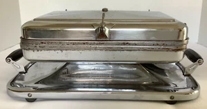 Vintage Super Lectric Series 355 Crome Sandwich Toaster Waffle Maker - Picture 1 of 8