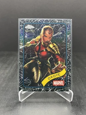 2025 Topps Chrome Marvel Okoye Spider Web Refractor 081/399 #58 - Image 1 of 2