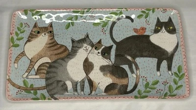 Bandeja/plato de cerámica Pier 1 Ironstone 14" x 8" usado en excelente estado Foto 1 de 4