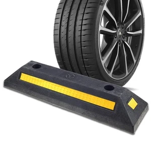 Curb Garage Vehicle Floor Parking Stopper, Heavy Duty Rubber Parking Lot Driv... - Picture 1 of 7