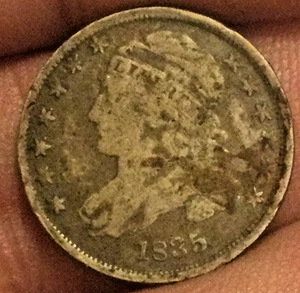 1835 Capped Bust Dime dug environmental damage - Picture 1 of 2