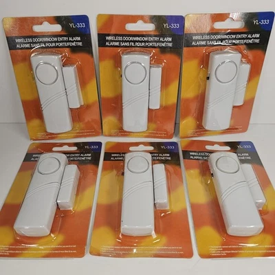 SET OF 6 Wireless Door or Window ENTRY ALARM Battery Operated YL-333 NEW IN PKG - Image 1 of 4