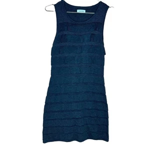 Vestido Suéter Calvin Klein Para Mujer Gris Volantes Capas Sin Mangas Talla Pequeña PS - Imagen 1 de 7