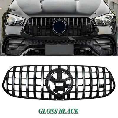 Black GT Style Grill Front Grille For Mercedes GLE-Class W167 GLE350 450 2020-UP Foto 1 de 4