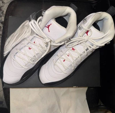 Air Jordan 12 Retro GS Size 7Y White/Red/Black Pre-Owned Original Box - Image 1 of 3