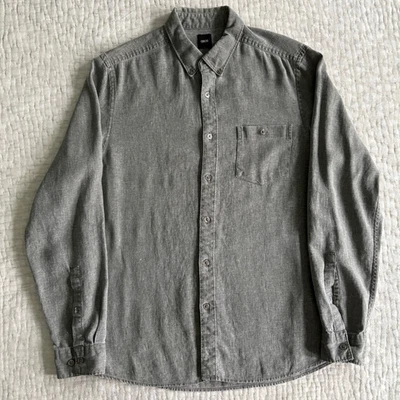 ASOS Men’s Long Sleeve Button Up Casual Shirt Linen Blend Light Green (MEDIUM) - Image 1 of 4