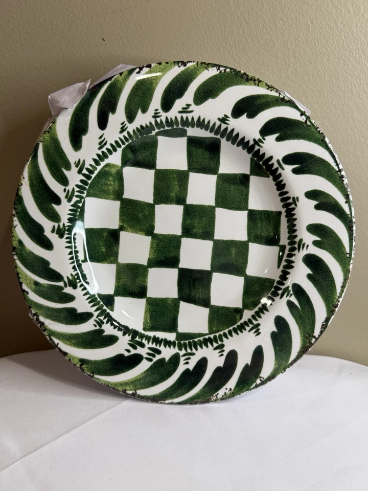 MIKASA Juego de 4 Platos de Ensalada de Melamina a Cuadros 8.5" Verde Verano NUEVO Foto 1 de 1