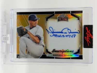 Mariano Rivera 2025 Hoja Bronx Legacy Inscripción de Metal "99 WS MVP" Automático/100 Foto 1 de 2