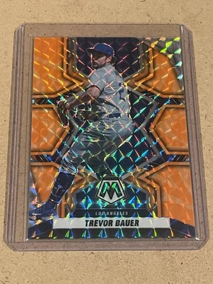 2022 Panini Mosaic Trevor Bauer #159 Reactive Orange Mosaic Los Angeles Dodgers - Image 1 of 4