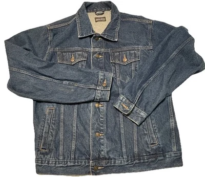 Chaqueta de camionero de mezclilla azul con botones para hombre Maverick Ranch Western L Foto 1 de 4