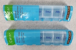 NEU Careus Wöchentlicher Pillenplaner Organizer 7 Fächer "Easy Push Release" 2er Pack - Bild 1 von 11