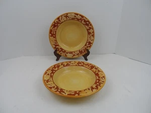 Fitz & Floyd Del Vino Blumen Rand Suppe/Pasta/Salat Schüsseln-Set von 2-sehr guter Zustand - Bild 1 von 5