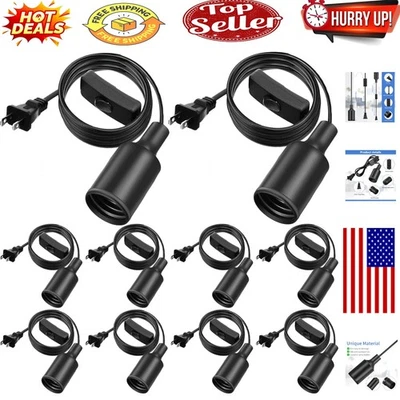 Комплект из 10 подвесных световых шнуров E26/E27 с переключателем - Изображение 1 из 4