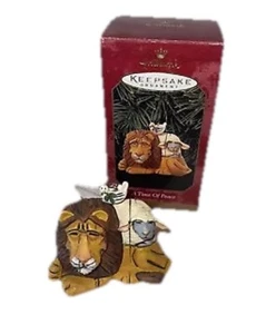 Hallmark Keepsake Ornament 1999 "A Time of Peace" Lion Lamb and Dove - Picture 1 of 5