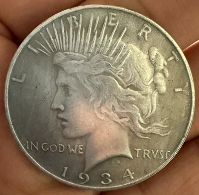 Peace Silver Dollars 1934 Uncirculated 90% Silver Coin Mixed Year