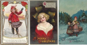 Lot de 3 cartes de Noël pour enfants (1907-15) #2 - Photo 1/5