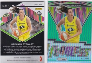 2021 WNBA Panini Prizm Fearless VERDE PRIZM #19 Breanna Stewart Seattle Storm - Imagen 1 de 1