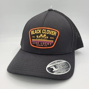 Black Clover Hat Live Lucky Poker Baseball Cap Snapback Vegas Gold Palm Trees - Picture 1 of 6
