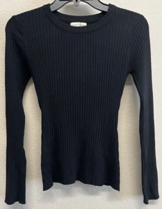 Suéter Rachel Parcell Tejido Acanalado Pullover Mangas Largas Talla XXS Negro - Imagen 1 de 15