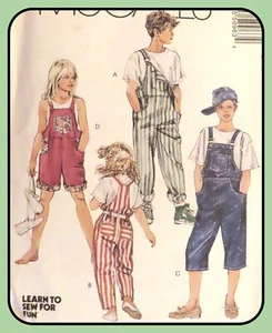 Childs OVERALLS Pattern 2 Lengths 4 Styles Unisex EASY McCall's 5996 Vtg 1992 - Picture 1 of 3