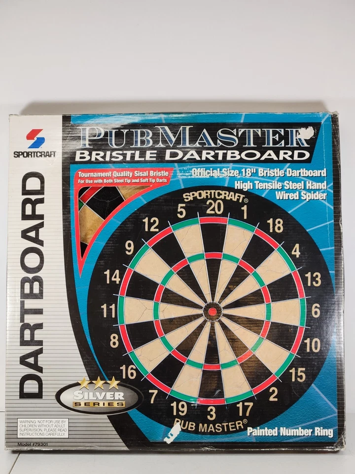 Tablero de dardos Sportcraft Pubmaster Silver Series Bristle - Modelo 79301 - 18" Foto 1 de 4