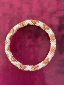 1 SET - Bracelet- Made in NEPAL - 100% Handmade seed beaded Bangle Gift - Picture 1 of 4