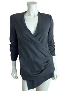 NEU Reese + Riley asymmetrischer Blazer Gr. S grau geraffte Jacke V-Ausschnitt Small - Bild 1 von 12