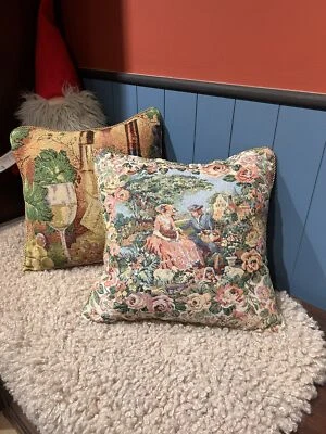 Fundas de cojín decorativas vintage de tapiz de jacquard francés para sofá Foto 1 de 4