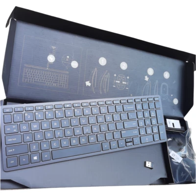 Black wireless keyboard and mouse set for HP AH0G US layout - Image 1 of 4