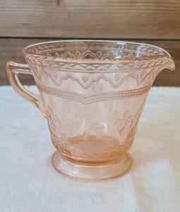 Vintage Pink Federal Depression Glass Patrician Footed Creamer - Picture 1 of 8