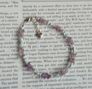 Purple Lilac Blue Skies Amethyst Pearl Bracelet Fluffy Pastel Princess Charming - Picture 1 of 4
