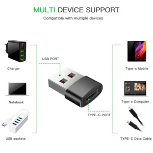 USB C Type C Female to USB A Male Adapter Pc Laptop for iPhone 13 PRO MAX 12 11 - Picture 1 of 4
