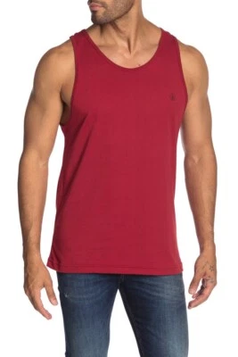 Volcom Men's S Tank Top Tee T-Shirt Red Logo Circle Stone Cotton Blend  - Image 1 of 2