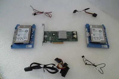 Dell HV52W PERC H310 RAID Controller 6GB/s PCIe + 2x 600GB SAS Drive 7YX58 Cable - Image 1 of 4