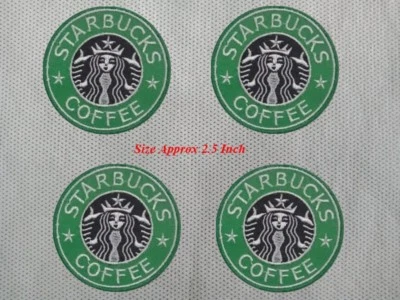 4pcs STARBUCKS COFFEE Embroidered Iron or Sew on Patches on Coat/Jacket/Hat - Image 1 of 3