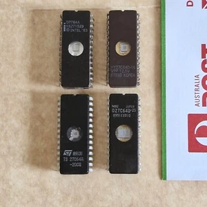 2764 x1 27C64 x3 8K x 8 Bit UV Erasable 24 Pin Ex Store EPROMS x4 Pcs AU Stock!. - Picture 1 of 4
