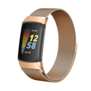 Milanese Loop Band For Fitbit Charge 5 Metal Stainless Steel Replacement Strap - Picture 1 of 16
