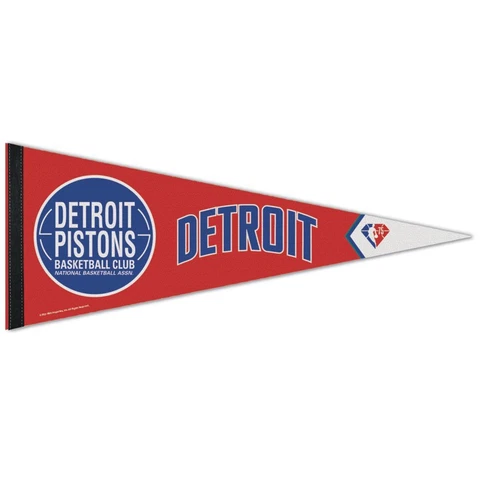 DETROIT PISTONS CITY NBA 75TH ANNIVERSARY ROLL UP FELT PENNANT 12"x30" WINCRAFT Cover
