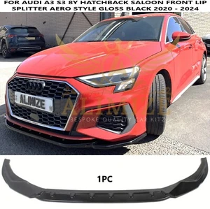 Parachoques delantero negro brillante para Audi A3 S3 8Y S Line 2020 2024 Aero - Imagen 1 de 6