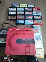 SHARP AN-500R Twin Famicom Red Tested Nintendo 20 Game Soft & 4 DISC Set